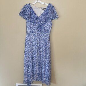 Tommy Hilfiger Women's Blue & White Floral Dress, Size 12